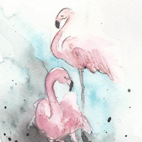 Flamingo Pair <BR>7x6 <BR>$35