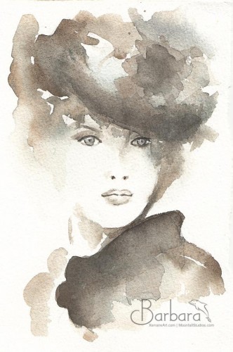 A Lady in Her Hat <BR>5x7<BR>$30