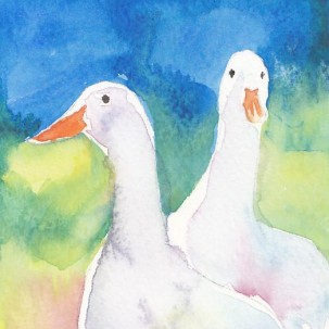 Backlit Ducks <BR>7½x5 <BR>$30