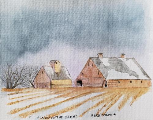 Nebraska Barn and Snow <BR>7x5½ <BR>$30