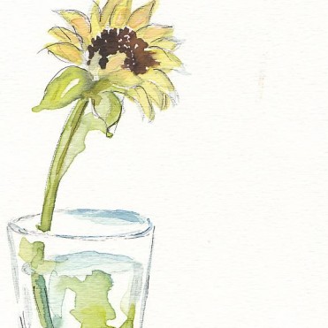 Sunflower in a Glass <BR>5½x8 <BR>$25