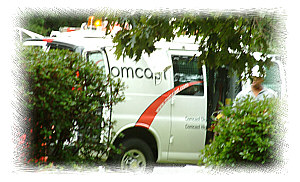 Comcast Truck in my driveway